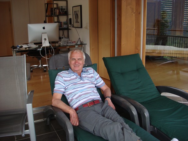 Dieter relaxing on our deck